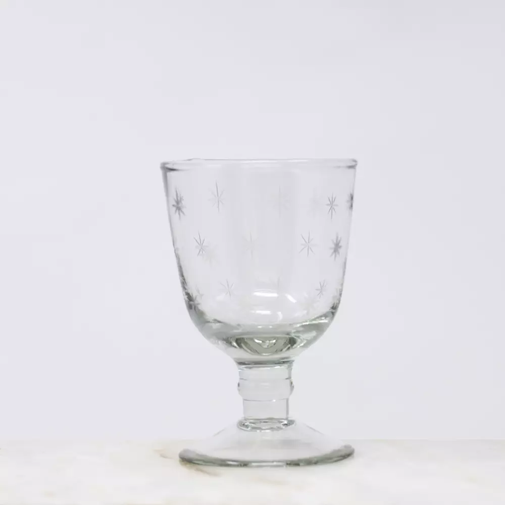 Star Etched Wine Glass