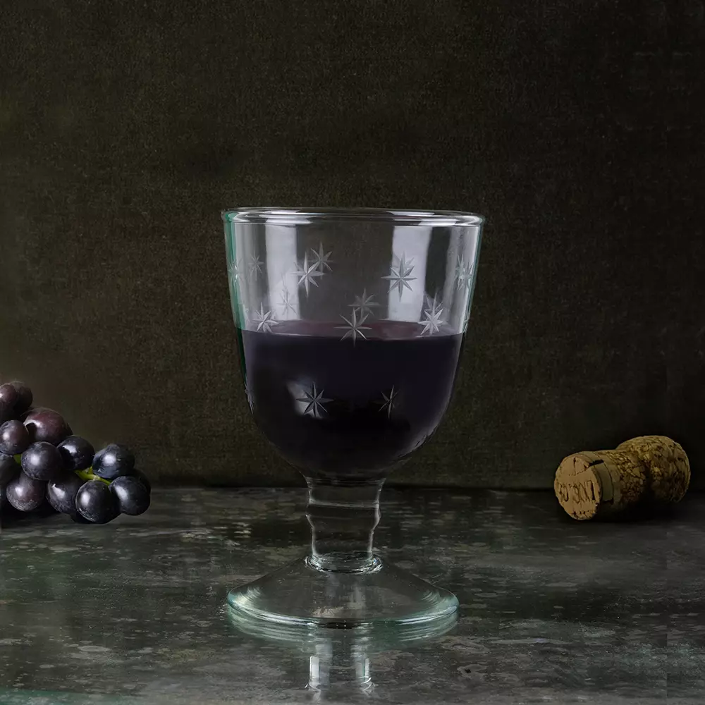 Star Etched Wine Glass - Image 2